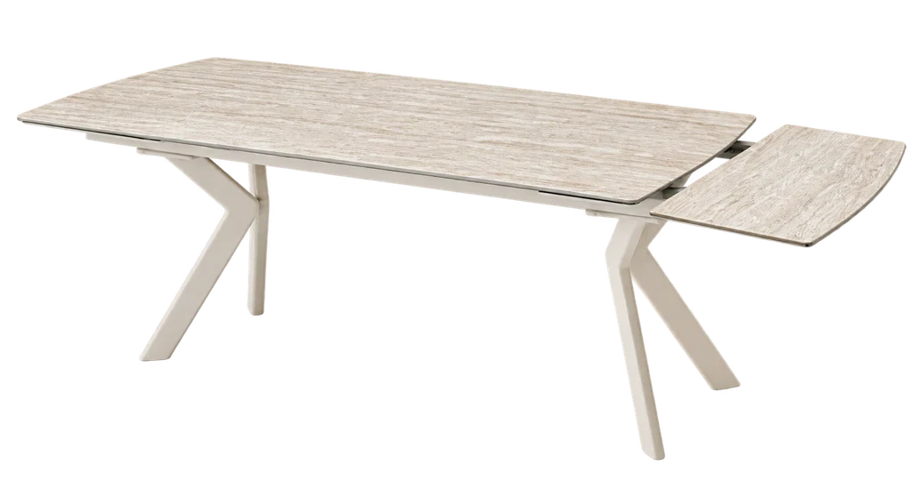 Extended wood dining table from the Hight Package